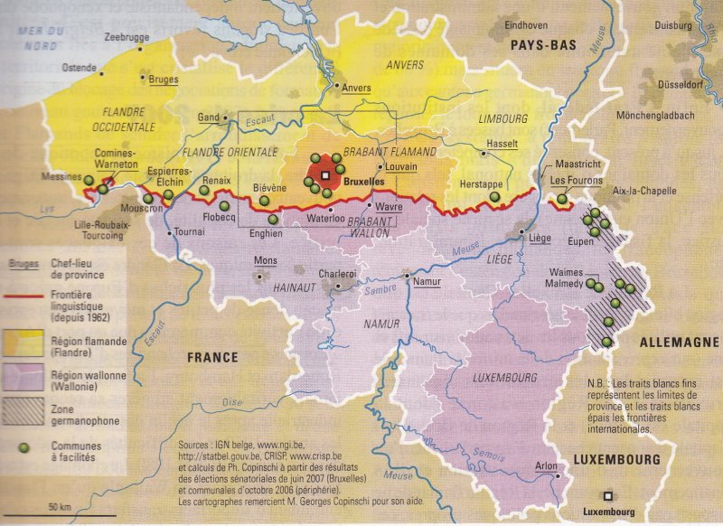 Carte Belgique